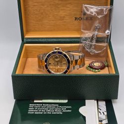 2004 Rolex Submariner 40mm Champagne Sultan Diamond dial 16613 Full Set