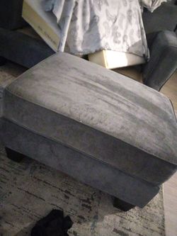 Blue/Gray Fabric Ottoman & love seat