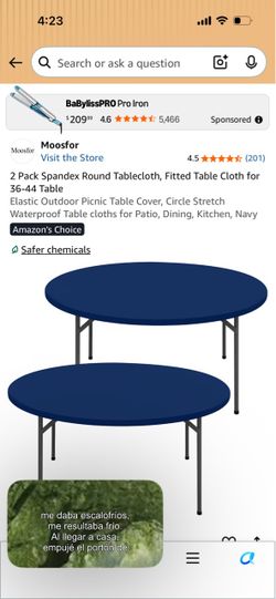 2 Pack Navy Spandex Round Fitted Tablecloths