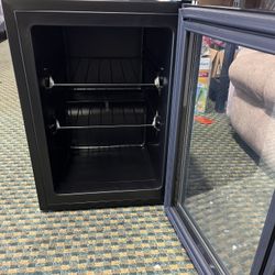 Mini Freezer with Display Glass Door 2.3Cu Ft Small Freezer with 2 Removable Shelves 7 Temperature Settings -8°F to 14°F Perfect for linuor and Ice Cr
