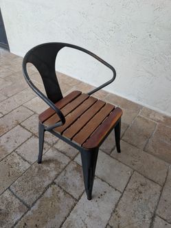Industrial Metal & Wood Dining Chairs – Set of 16