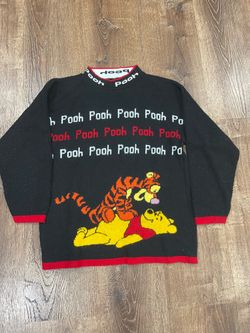 Winnie the Pooh black sweater size medium see measurements