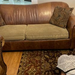 Sofa And Two Leather Chairs