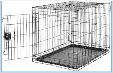 Amazon Basics Durable, Foldable, Collapsible, Portable Metal Wire Dog Crate with Tray, Single Door with Divider Panel, Easy to Assemble & Clean, 36 x