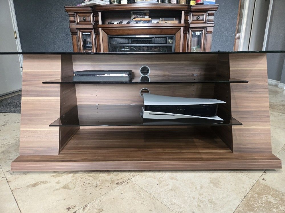 European Tv Stand Glass And Wood