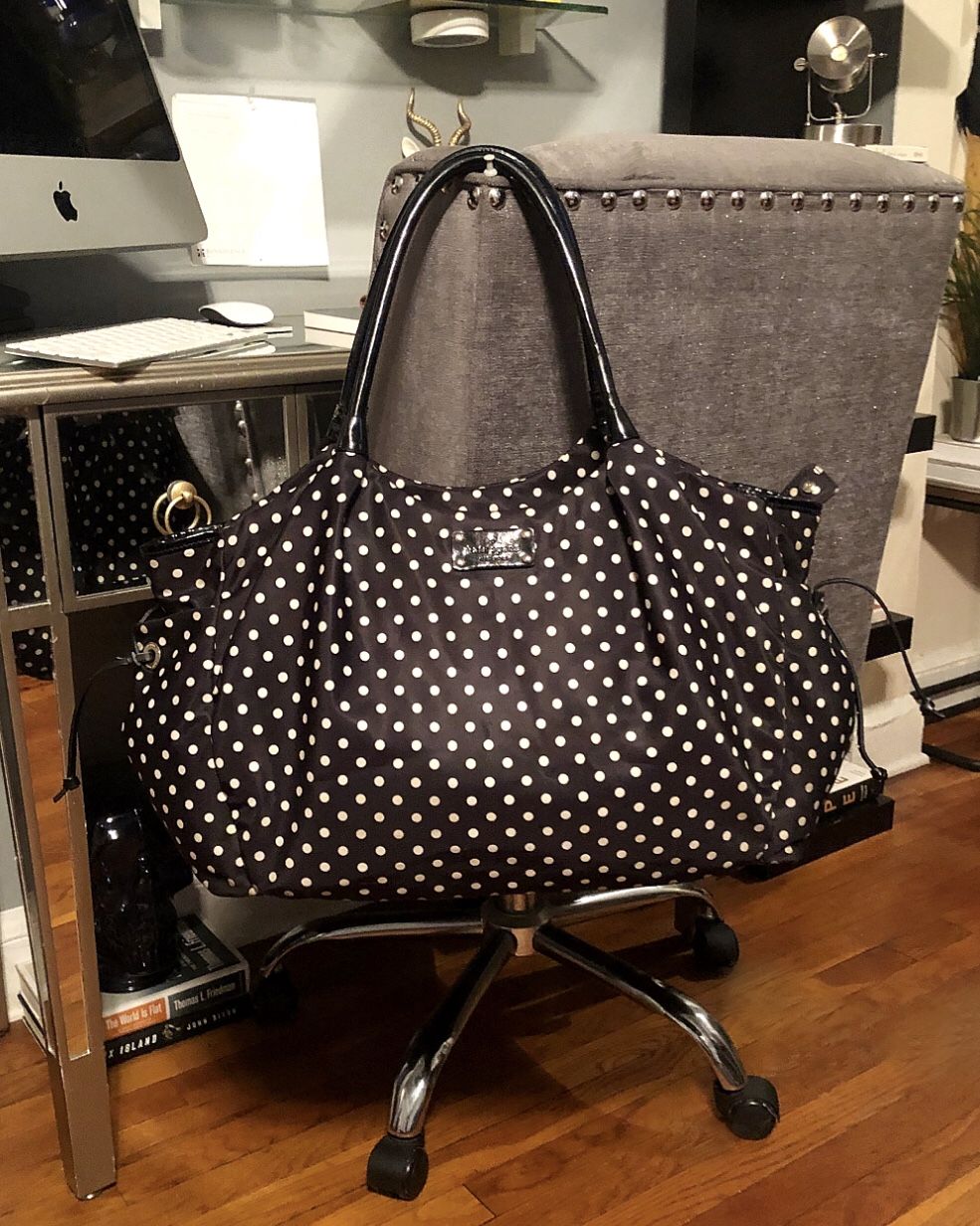 Kate Spade Stevie bag paid $418 great condition! Purchase from Neiman Marcus. Style #Wkru1613 black & white polka dots exterior, red interior. Patent