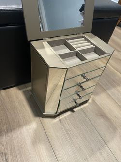 Vintage Mirrored jewelry Box Armoire 