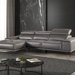 Brand New Grey Modern Style Leather Sectional Sofa