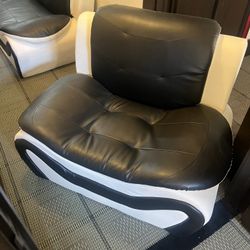 Black and White leather Couches 