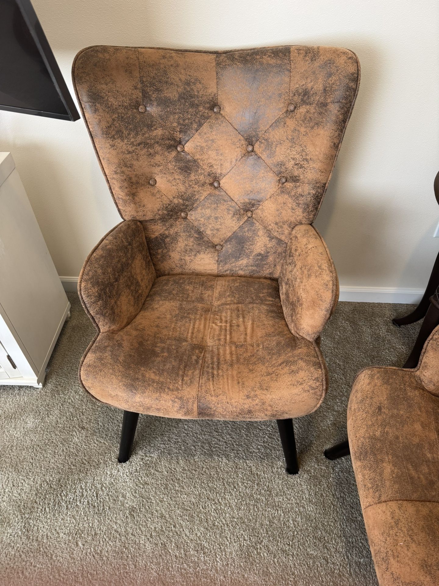 2 Mid Century Modern Wingback Chairs
