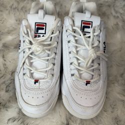FILA Disruptor II Premium White Sneakers. US Youth Size 6.5 /Women Size 8 