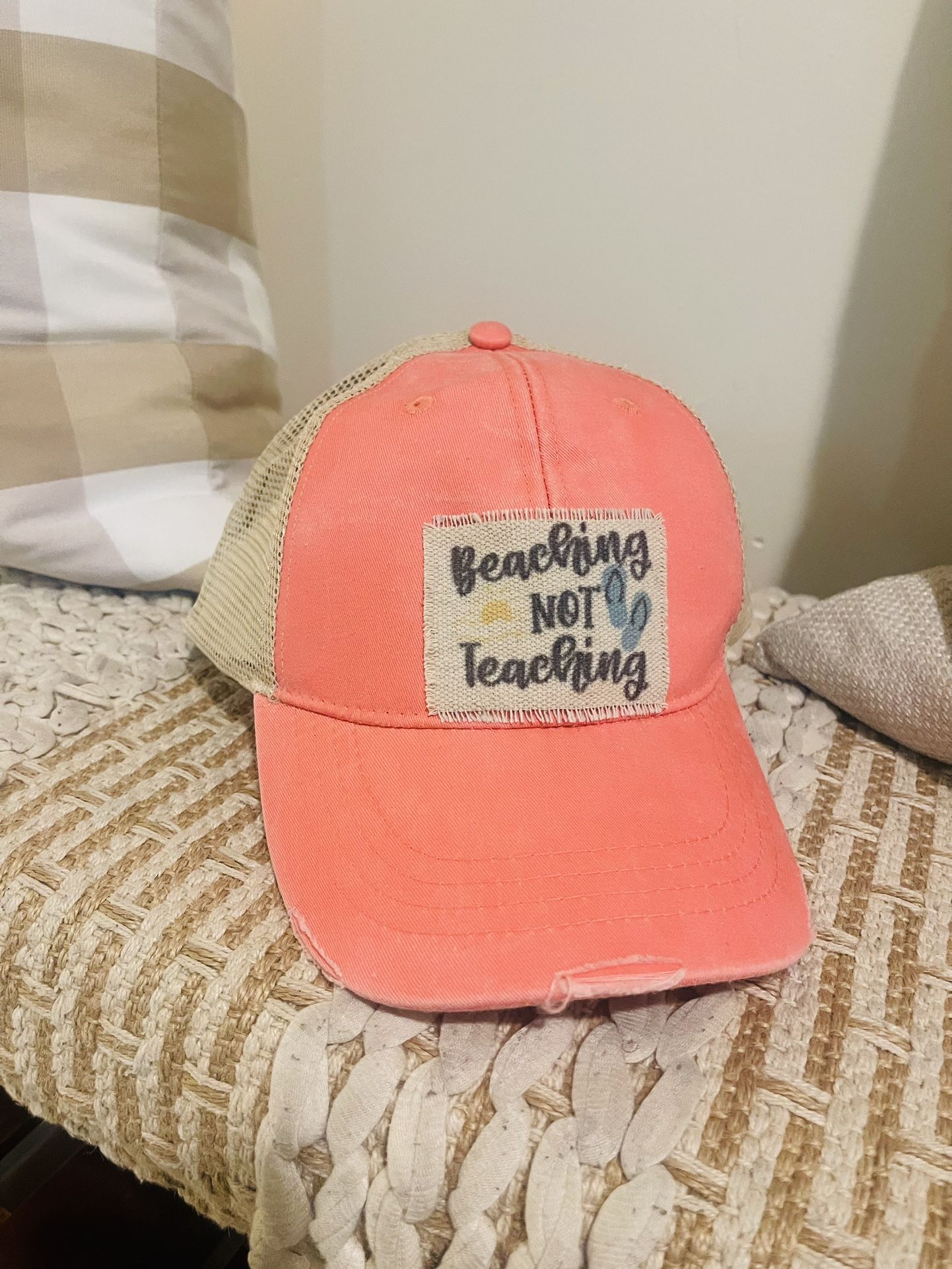 NWT Women’s ADAMS Upscale Fashion Headwear “Beaching Not Teaching” SnapBack PinkCap