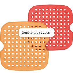 Reusable Silicone Air Fryer Liners, 2 Pack Air Fryer Silicone Liners for Parchment Paper Replacement, Non Stick Easy Clean Air Fryer Liners Reusable M