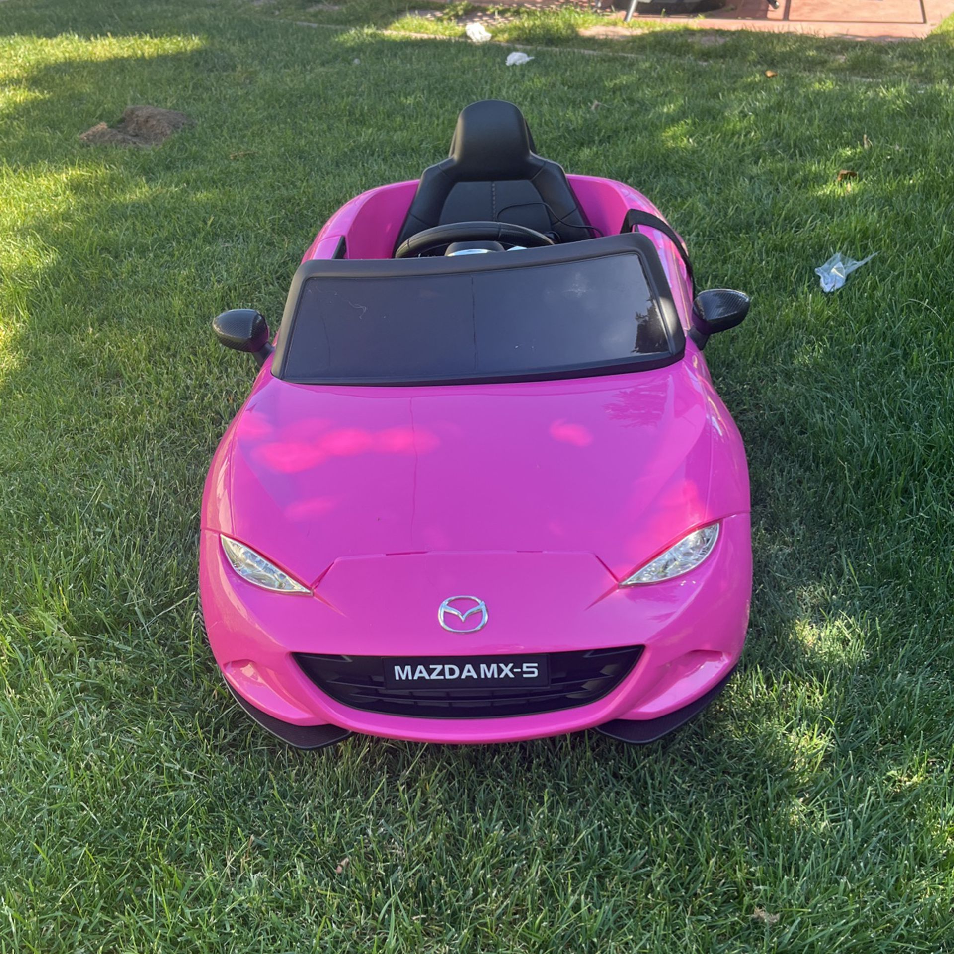 12V Ride On Car, Licensed Mazda MX-5 Electric Car for Kids Ride on Toys with Parent Remote Control, Lights, Music-Pink