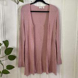 Cato Women’s Pink Open Front Cardigan Size XL