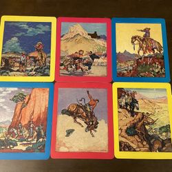Cowboy Puzzles Six Jig Puzzle Pictures The Hollings No 145A Platt& Munk Co Inc 