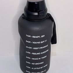 Black Motivational Water Bottle