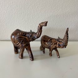 Hand Carved Wooden Elephants