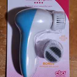 Clio Facial Cleansing System, Blue, Water Resistant, Facial Cleansing Brushes