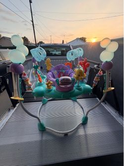 Bright Starts The Little Mermaid Sea of Activities Baby Jumper: Plays Music, Developmental Toys, Freestanding
