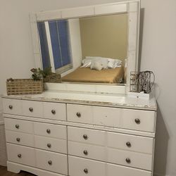 White Dresser And Night Stand