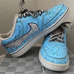 Nike Court Vision Low Top Graphic Blue Lace Up DH3158-001, Fully Customized