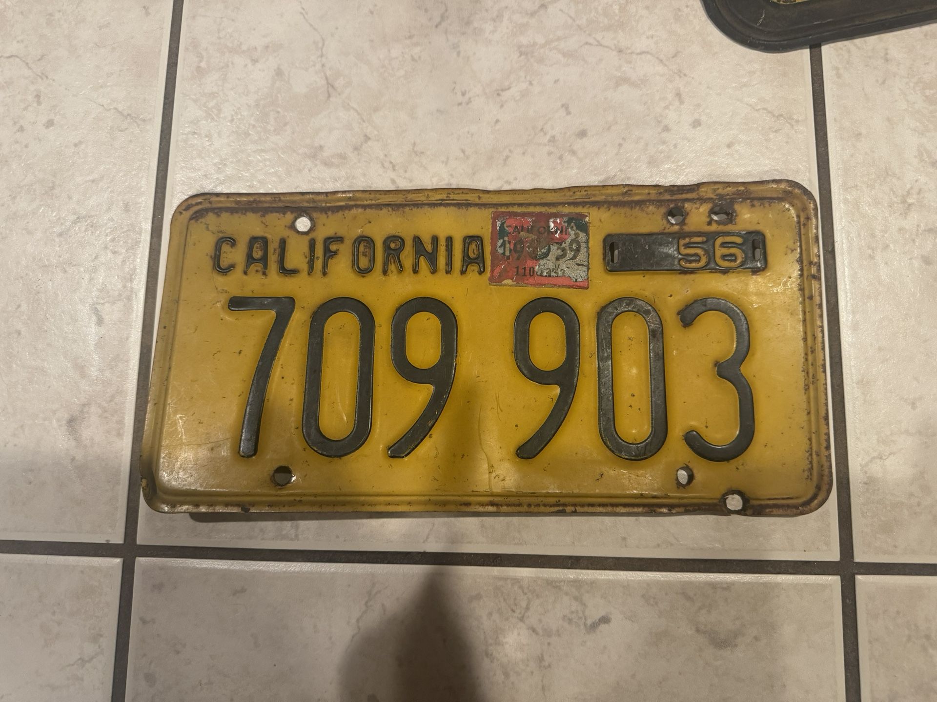 1956 CA License Plate