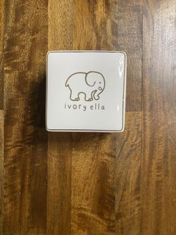 Ivory Ella White and Tan Trinket Box