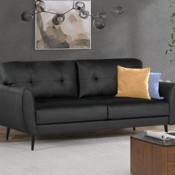 Black Couch 60in, Loveseat, Water Resistant 