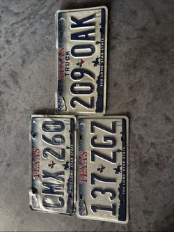 Texas TX License Plate Lot Of 3 Misc Singles