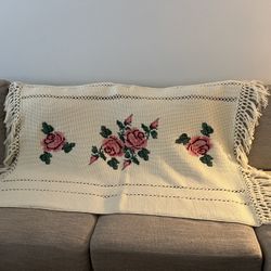 Rose Crochet Blanket  (handmade)