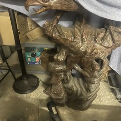 Carved Mahogany Wooden Eagle 