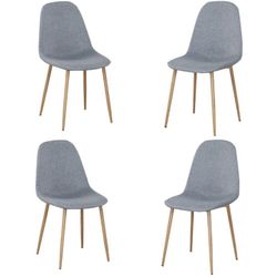 Fabric Gray Dining Chair Set Of 4 