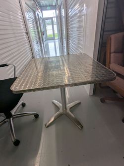 Silver metal table