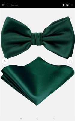 Green solid color pre tied bow (26)