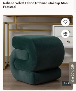 S shape velvet ottoman stool