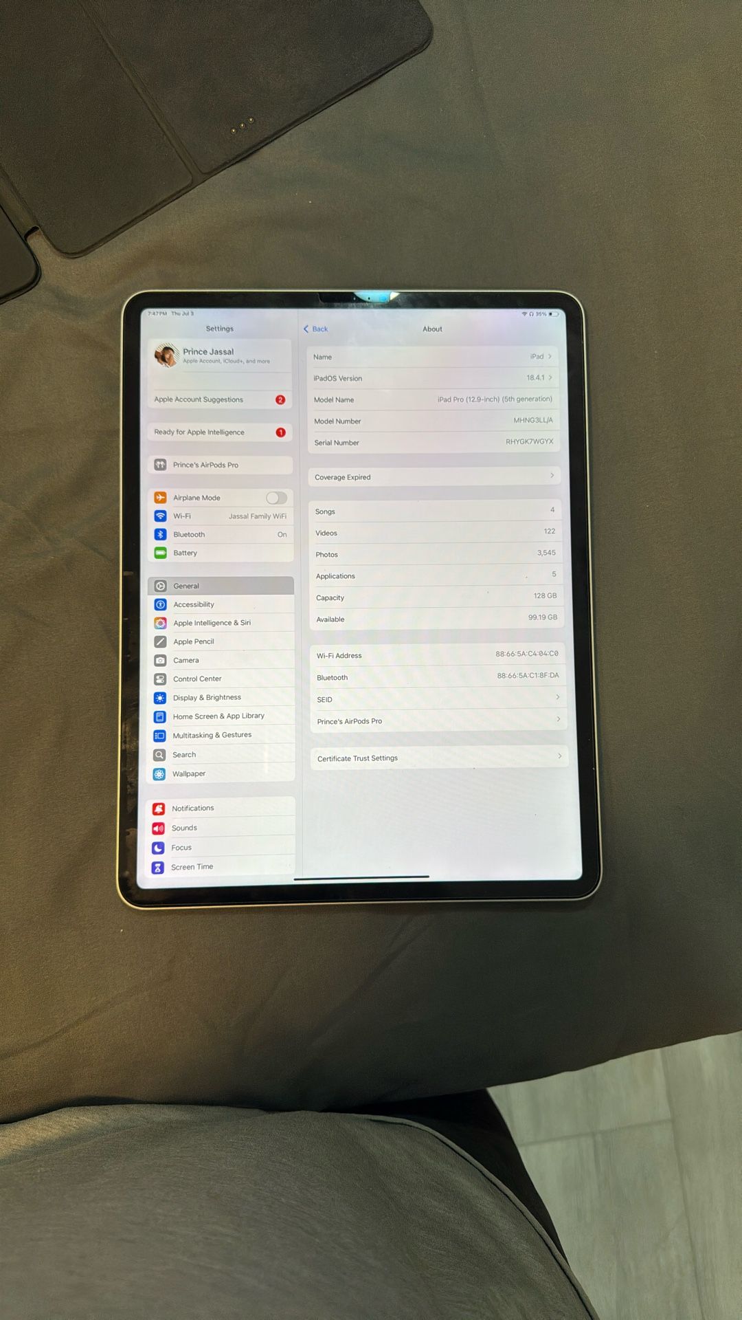 iPad 12.9 5th Gen 128gb