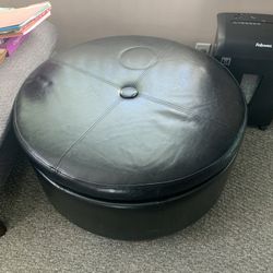Leather ottoman With Storage