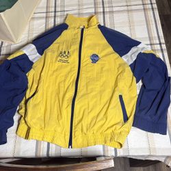 USA 1992 Olympic Team Vintage Yellow and Blue Pedigree Windbreaker Jacket