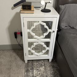 2 White Mirrored Nightstands