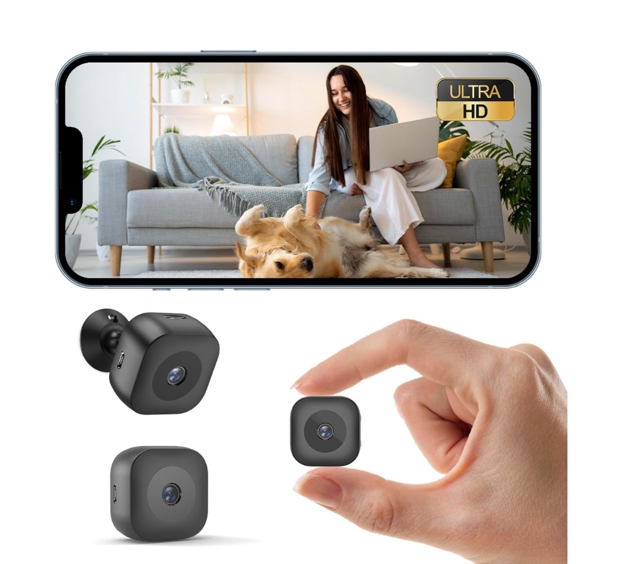 Hidden Camera,Security Mini Camera,HD WiFi Wireless with SD Storage & Motion Detection for Home Office Compact Indoor