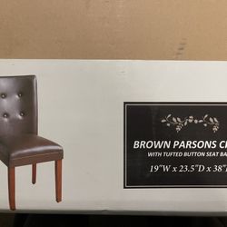 Nice Brown Parsons Chair in box