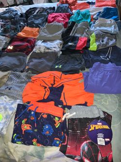 56 PIECES Boys Size 7 Clothes - Nike, Under Armour, Adidas - $1 Each