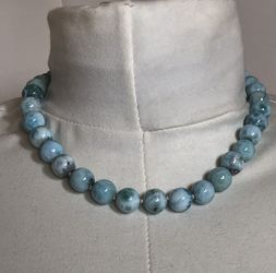 Larimar Necklace 10mm-11mm 18inch