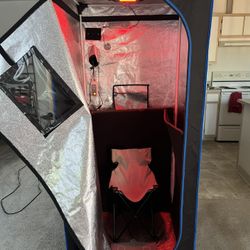 SereneLife Portable Sauna Box for Home, Infrared Sauna Tent with Heated Foot Pad and Folding Chair, Remote Control In-Home Spa, 35" x 71" - inch (Blac