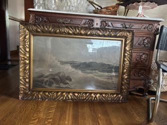 Heavy old art in frame