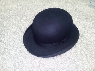 Antique Stetson Black Bowler Hat 1910s Size 6 7/8