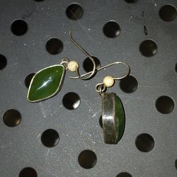 Jade Sterling Silver Earrings 
