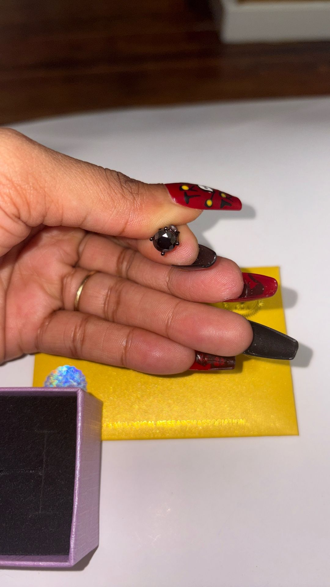 Black Moissanite Stud Earrings 
