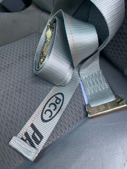 2” x 16’ gray E-track cam buckle strap double fitted end
